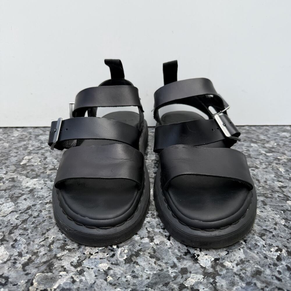 Dr. Martens Gryphon Brando Black Leather Strap Sandals Men’s US 7/ Women’s US 8